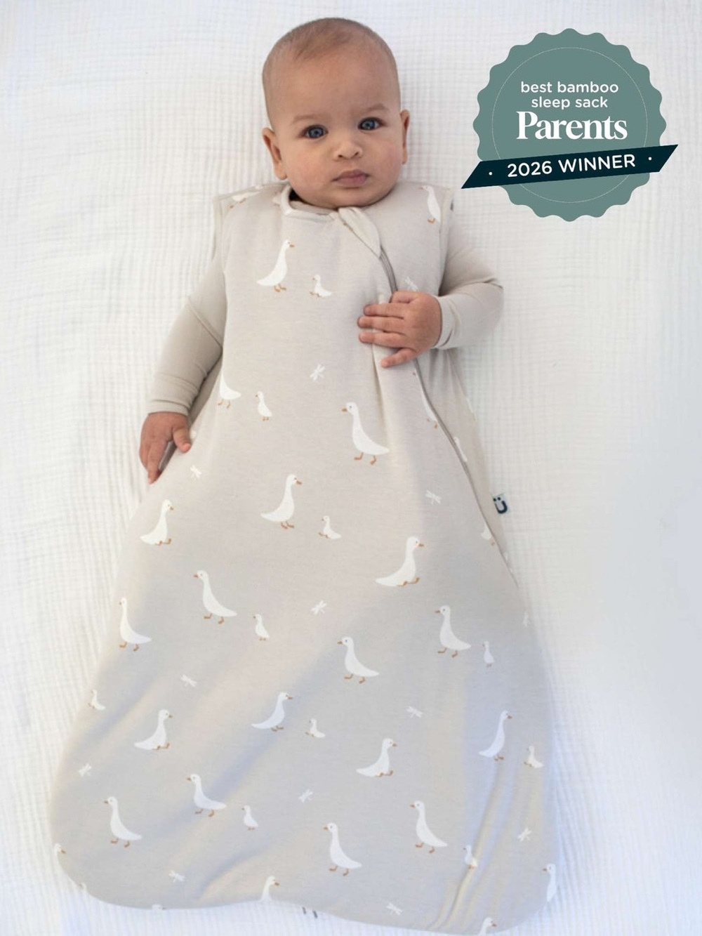 Gunamuna Sleeveless Sleep Sack Bamboo Fabric - Goose 3-9m